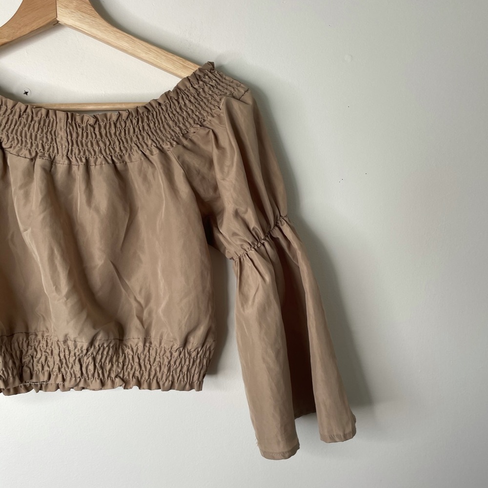 Boohoo brown crop top boho long sleeve 2 - Picture 10 of 10